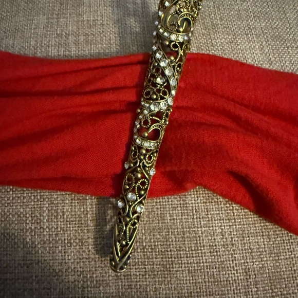 Baroque Style Golden and Rhinestone Hair Clasp - Picture 1 of 1